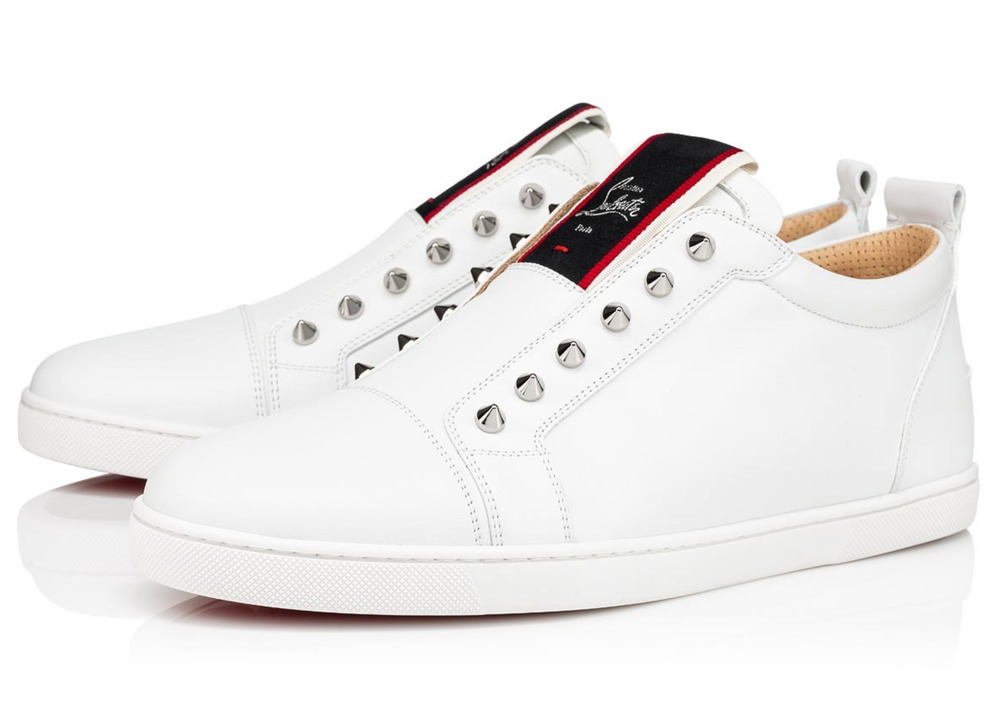 Christian Louboutin F.A.V Fique A Vontade White Leather Low Top Sneaker 45 12